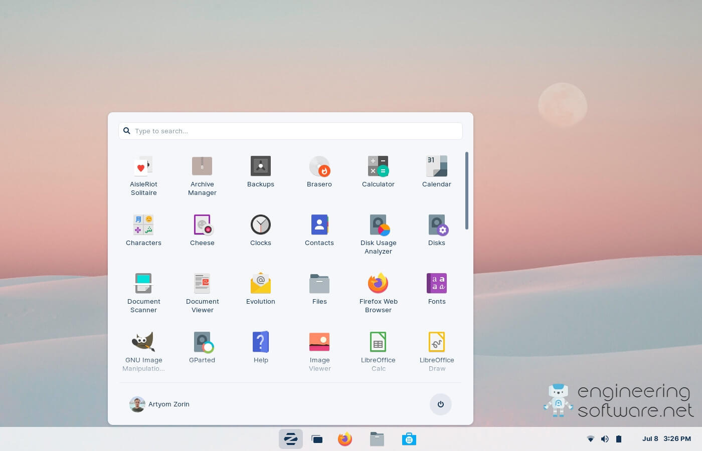 screenshot Zorin OS Pro 16 Version 2022 in ISO Format